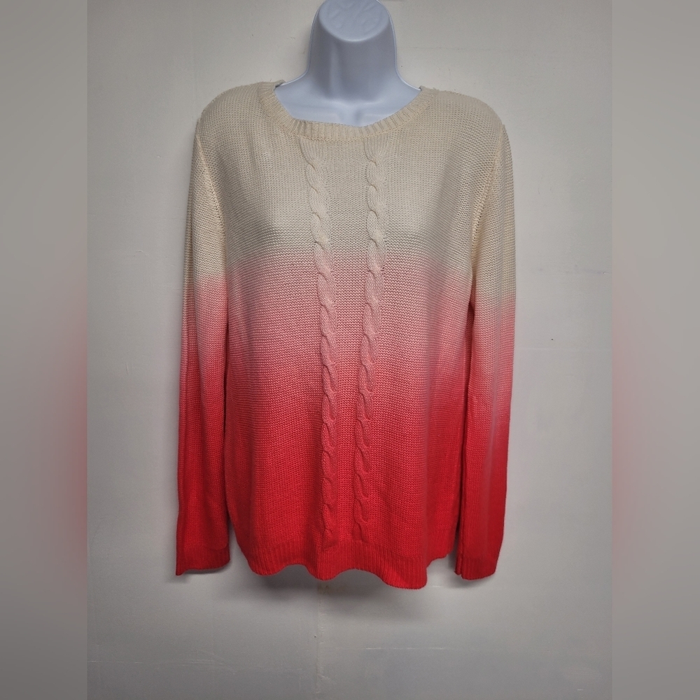 Rebellious One XL Jr. Knit Crew Sweater Ombre Punk White